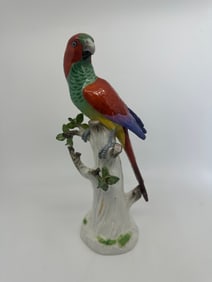 Antique Meissen porcelain parrot