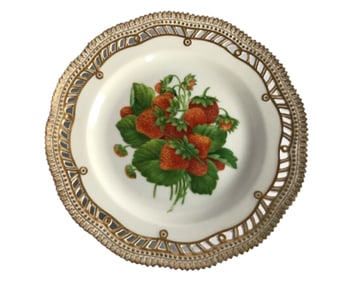 ANTIQUE ROYAL COPENHAGEN PORCELAIN FRUIT PLATE