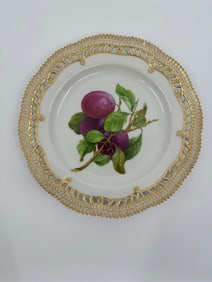 ANTIQUE ROYAL COPENHAGEN PORCELAIN FRUIT PLATE