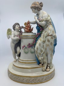 A MEISSEN PORCELAIN ALTAR GROUP EMBLEMATIC OF LOVE, 'DAS OPFER'