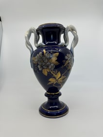 Antique Meissen Gold and Platinum Snake Handle Vase