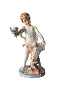ADORABLE ANTIQUE KPM PORCELAIN FIGURE OF A CUPID