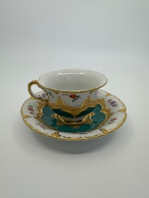 Antique Meissen B-Form Cup and Saucer