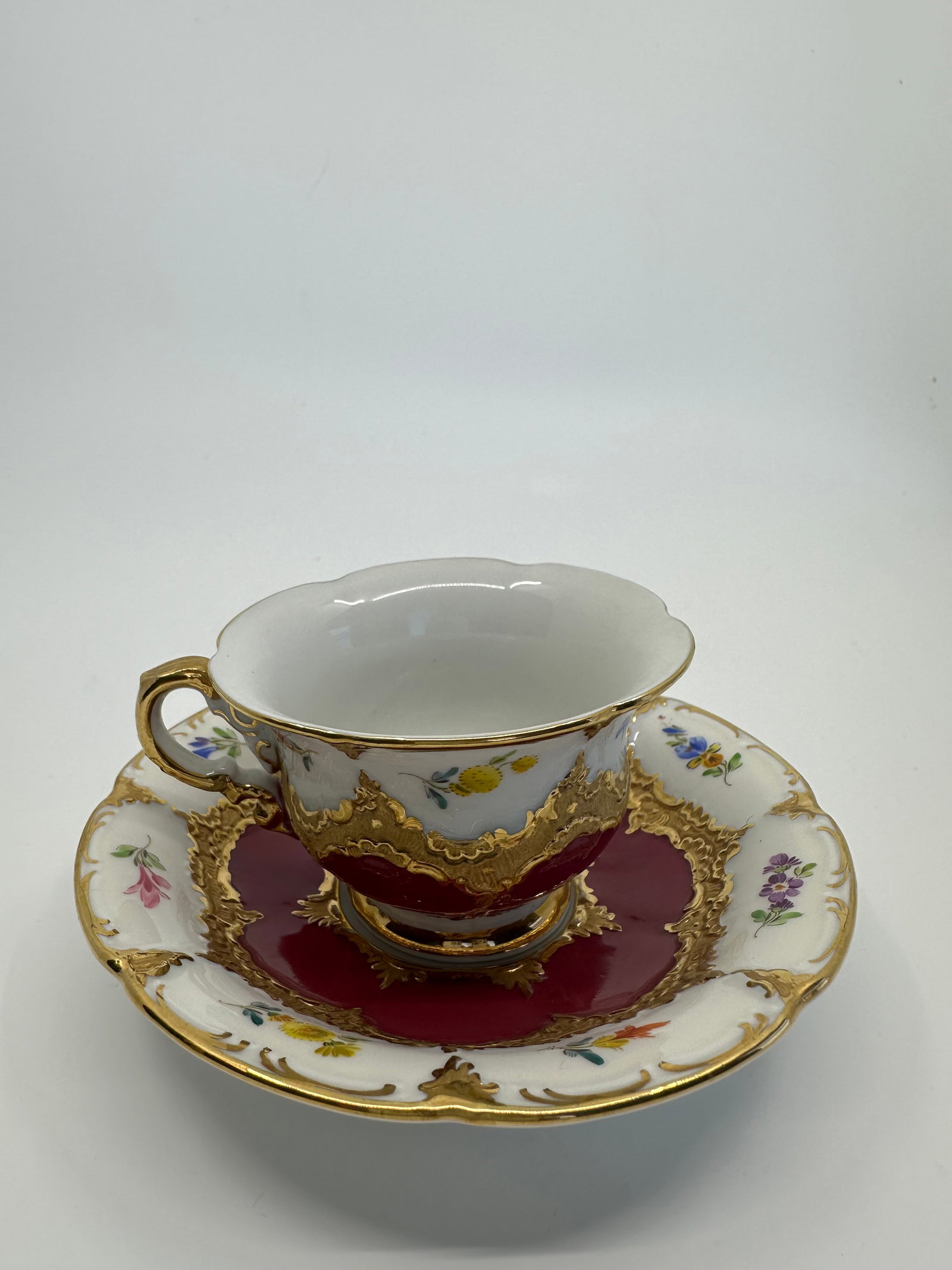 Antique Meissen B-Form Cup and Saucer (1 of 5)