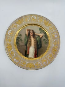 Antique Royal Vienna Portrait Plate Signed Wagner