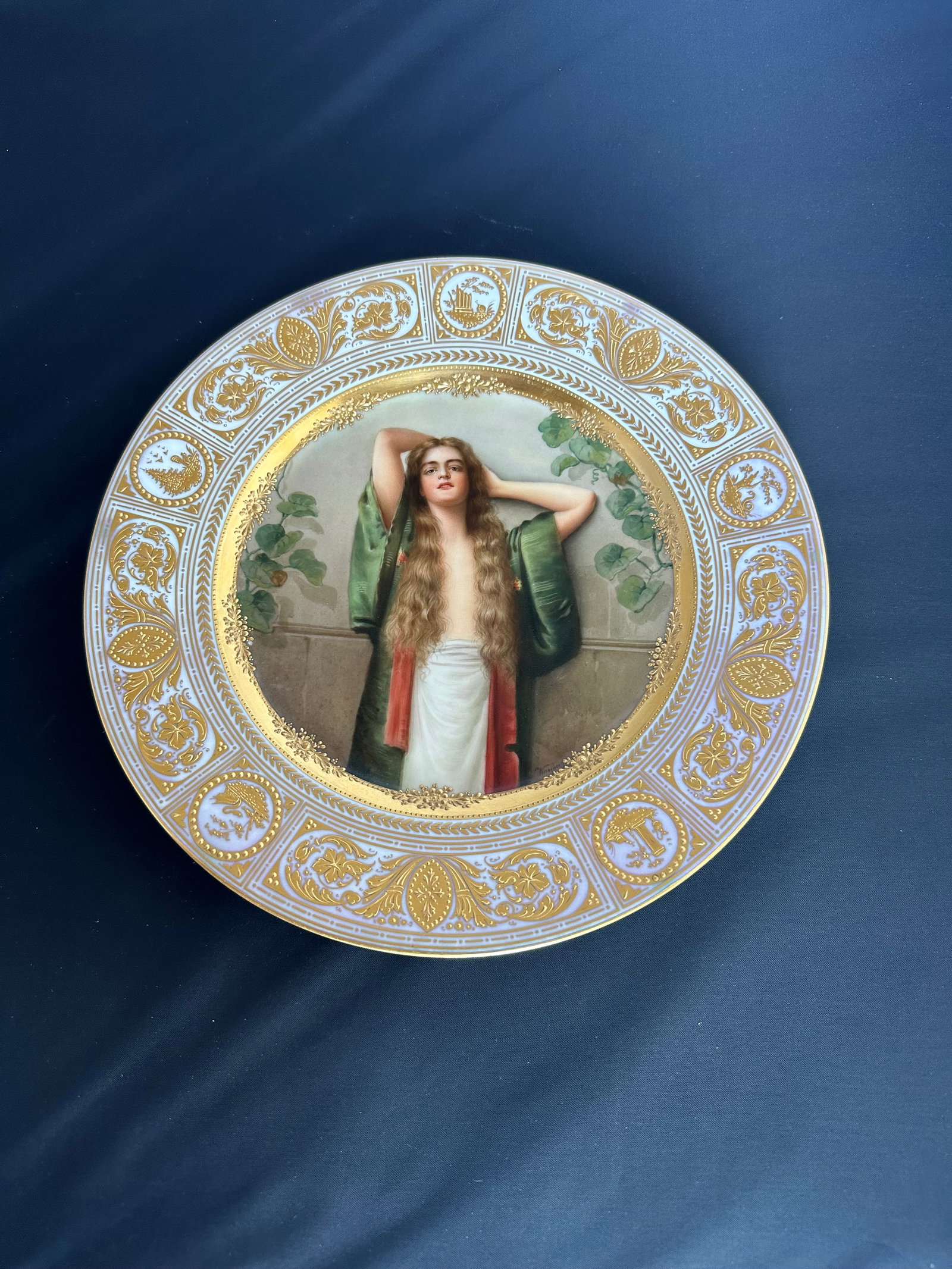 Antique Royal Vienna Portrait Plate Signed Wagner (1 of 6)