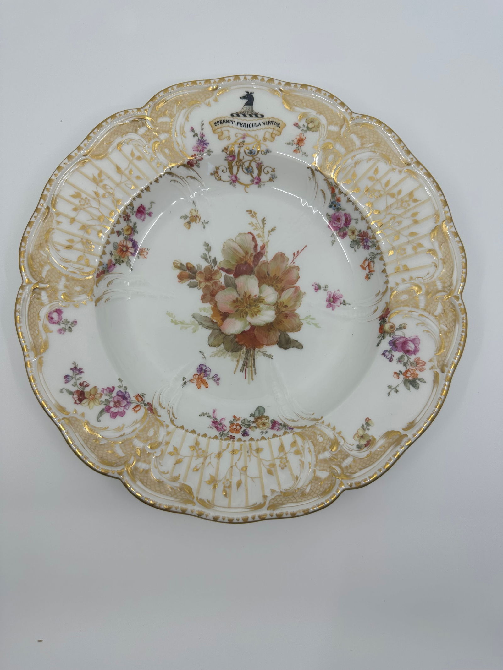Antique KPM Floral Plate (1 of 3)
