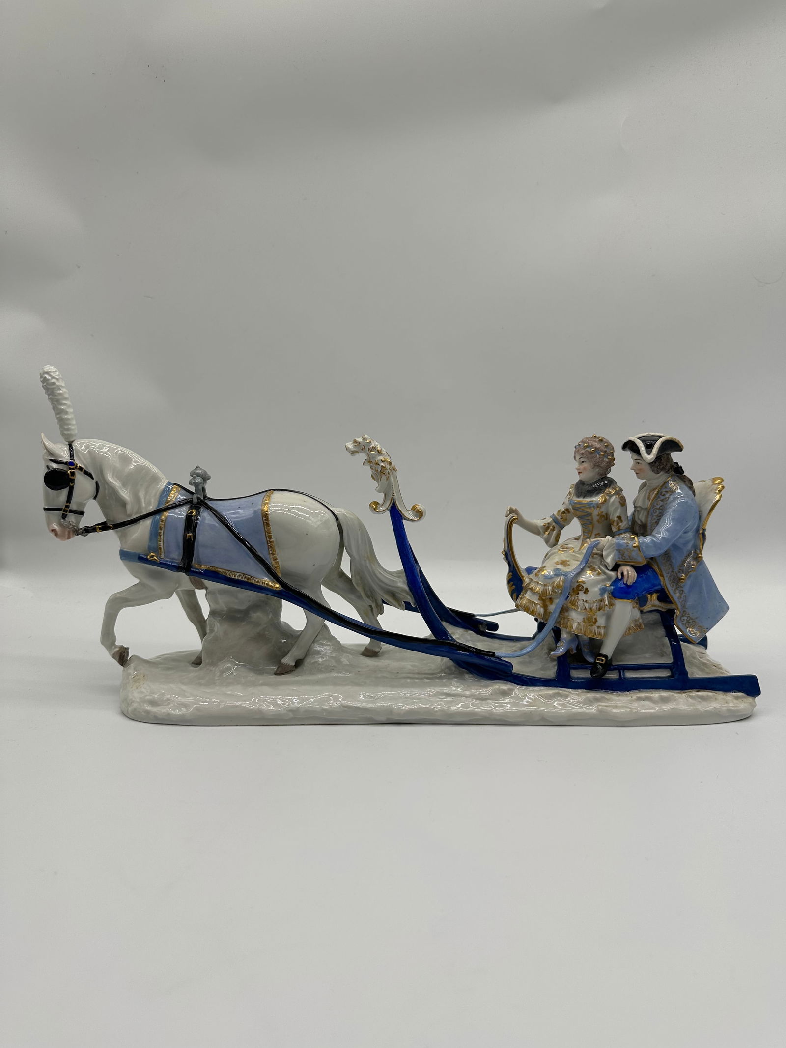 Rare antique Meissen sleigh group