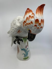Large antique meissen porcelain cockatoo