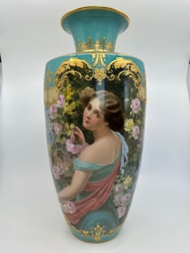 Antique KPM vase Vienna decorated signed Wagner