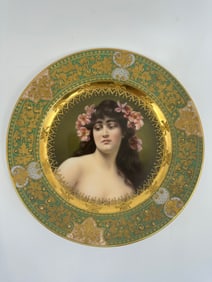 Antique Royal Vienna Porcelain Hand Painted Portrait Plate