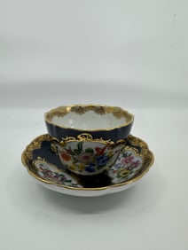 Antique Meissen Cobalt Flower Cup