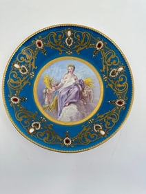 Sevres Jeweled bowl depicting goddess