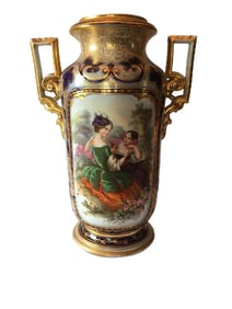 Antique Old Paris Porcelain Hand Painted Vase