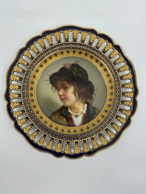 Fine 19th Century Old Master Meissen Cobalt Blue Gilt Hand Painted