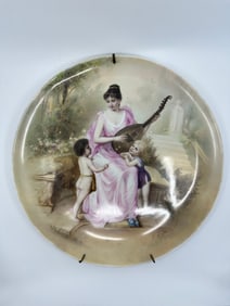 Antique Royal Vienna Porcelain Portrait Hand Painted Charger