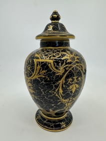 A Berlin KPM porcelain vase with relief gold tendrils
