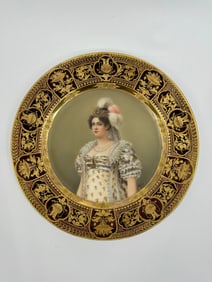 Stunning Antique Royal Vienna Porcelain Hand Painted Plate Singed Wagner