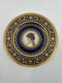 Antique Royal Vienna Porcelain Portrait Hand Painted Plate