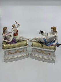 Antique KPM mythological pair of figural groups