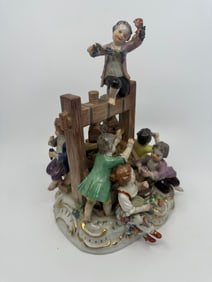 ANTIQUE Meissen Figural Group, The Wine Press