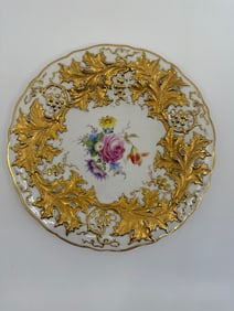 Antique Meissen Porcelain gilded charger