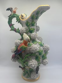 A MEISSEN LARGE 'SCHNEEBALLEN' EWER, LATE 19TH CENTURY