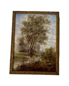 Antique French Old Paris Porcelain Hand Painted Plaque