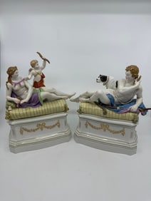 Antique KPM mythological pair of figural groups