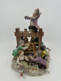 ANTIQUE Meissen Figural Group, The Wine Press