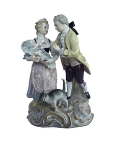 Antique Meissen porcelain figural group Domestic Happiness
