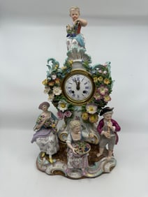 Antique Meissen Gardeners Clock
