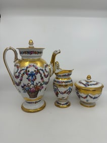 ANTIQUE MEISSEN EMPIRE TEA SET