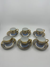Lot of (6) Antique Sevres 1846 French porcelain cups and saucers