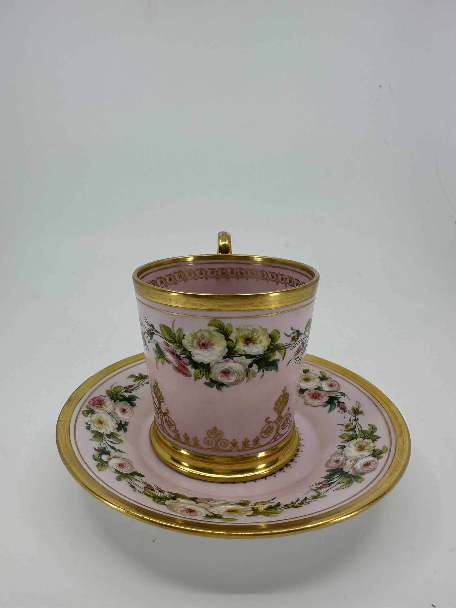 Rare Antique Sevres pink cabinet cup and saucer (1 of 12)