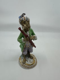 Meissen Style Monkey Band Musician German Porcelain Figure