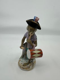Meissen Style Monkey Band Musician German Porcelain Figure