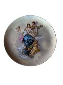 Antique Royal Vienna Porcelain Hand Painted Porcelain Charger Signed Ulmer