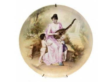 Antique Royal Vienna Porcelain Portrait Hand Painted Charger