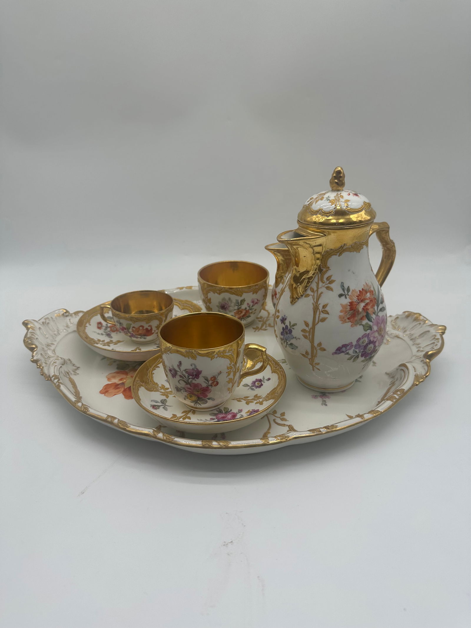 Antique KPM Parcel Gilt Porcelain Tea Set (1 of 19)