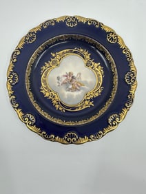 ANTIQUE MEISSEN PORCELAIN COBALT PLATE