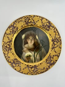 ANTIQUE ROYAL VIENNA HAND PAINTED PORTRAIT PLATE