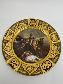 ANTIQUE ROYAL VIENNA HAND PAINTED NAPOLEON PLATE