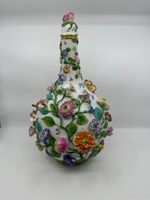 Antique Meissen fruit and flower vase