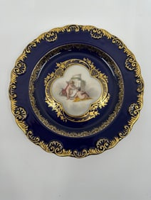 ANTIQUE MEISSEN PORCELAIN COBALT PLATE
