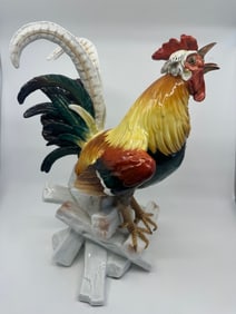 Rare Large Antique Meissen Porcelain Rooster