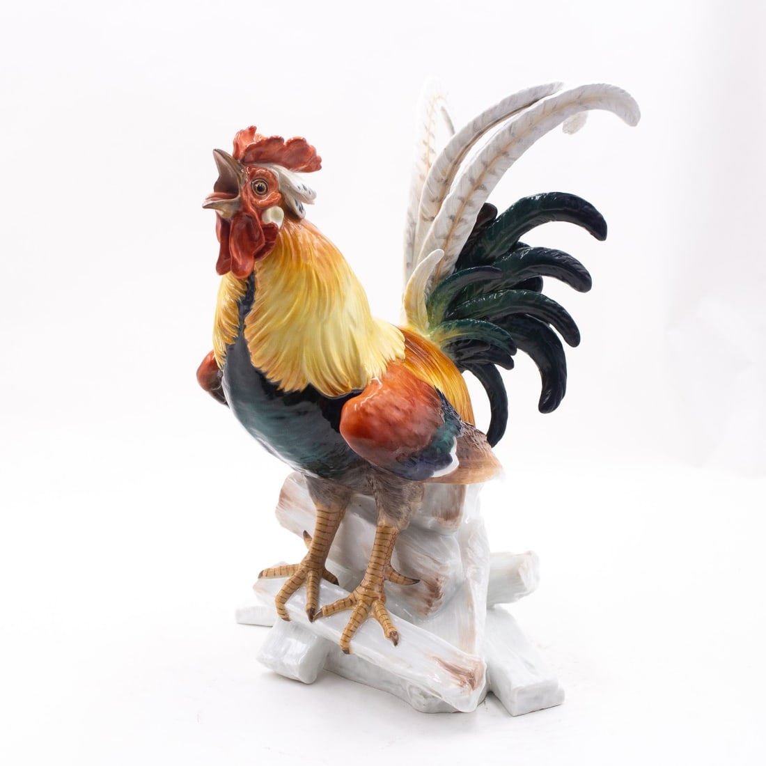 Rare Large Antique Meissen Porcelain Rooster (1 of 11)