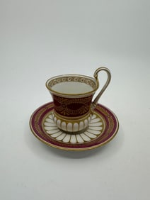 Antique KPM mocha cup and saucer