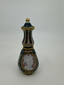 Rare Antique Meissen Porcelain pate sur pate scent bottle