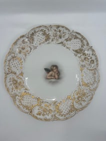 Antique Meissen cherub plate